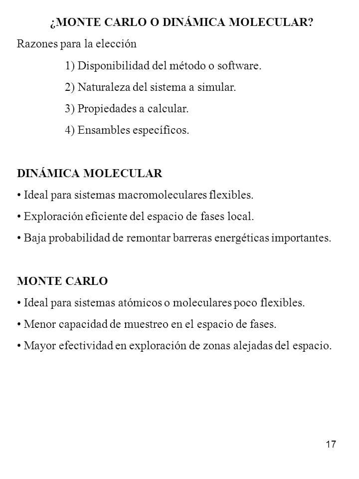 Curso sobre el tema Introducción al método de dinámica molecular