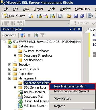 Servidor SQL: Planes de mantenimiento