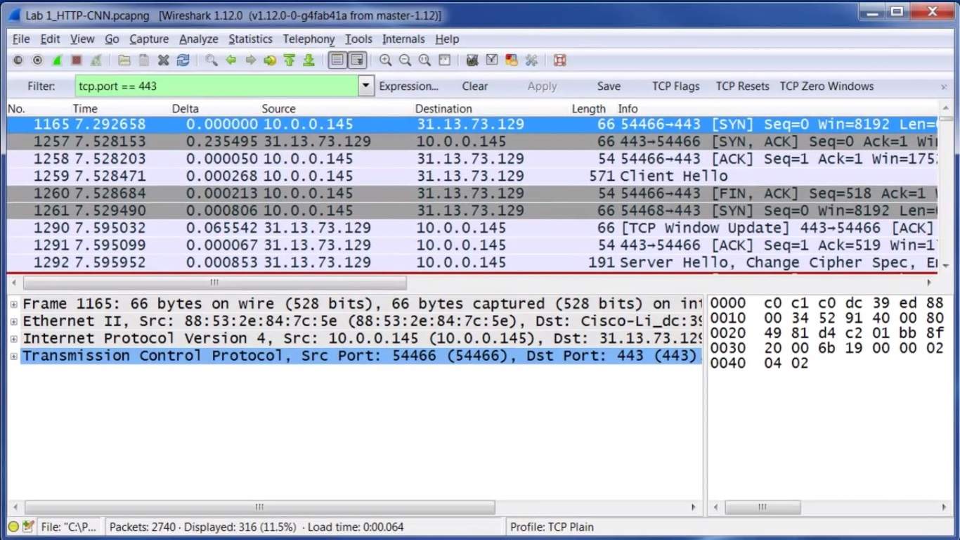 Solución de problemas con Wireshark: Análisis del protocolo fundamental