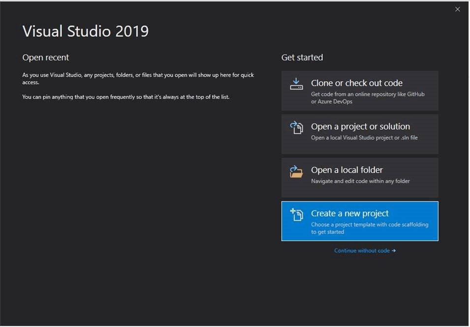 Visual Studio 2019 Empezando